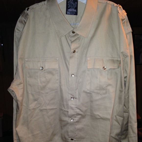 Mens khaki casual shirt 3x