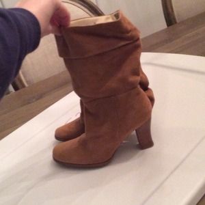 Suede leather slouch boot