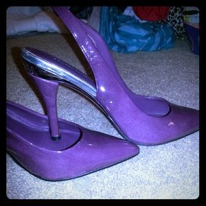 Purple pointed toe heels