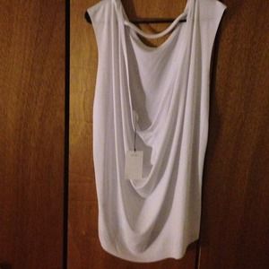 Bright white Zara drape back tee