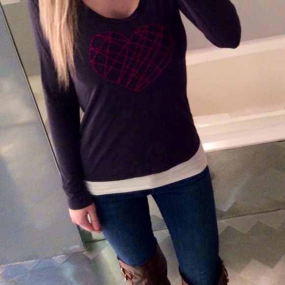 Old Navy Tops - Stitched Heart L/S Top