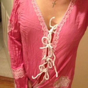 Mud Pie Tops - MUDPIE pink cover up. Mud Pie Tops - MUDPIE pink cover up.