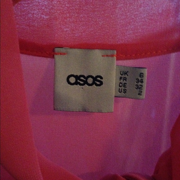 🔴Sold🔴 ASOS Sheer Shoulder Pussy Bow Top - Picture 4 of 4