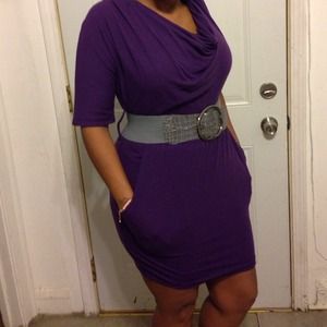 Belted sweater dress