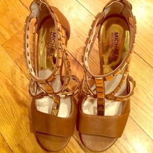 Michael kors studded open toe heels