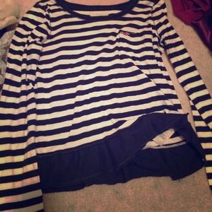 Blue striped long sleeve Hollister shirt