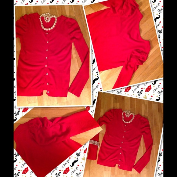 Red cardigan