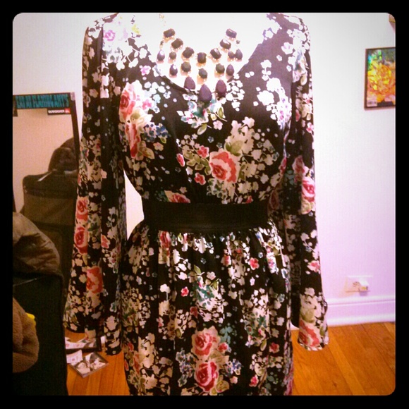 Fire LA floral mini dress
