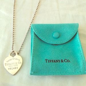 Authetic silver Tiffany heart and chain necklace