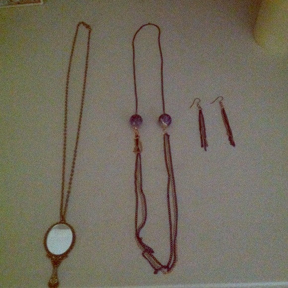 Bundle!!! :) mirror necklace and blue and gold set