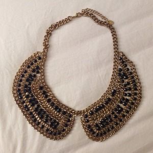 Zara black and gold Peter Pan statement necklace