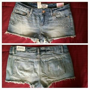 Pink by Victoria's Secret cheeky cut off shorts
