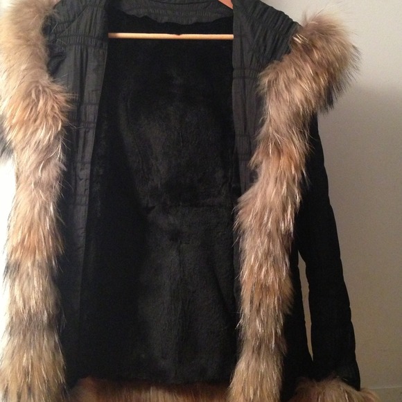 Fur Fox Rabbit coat Amazing! Worn once! Size s-m - Picture 3 of 4