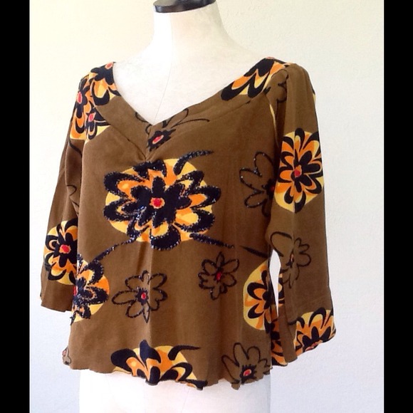 Cute Cotton Knit Sequined Top