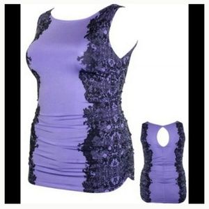 Purple print shirt