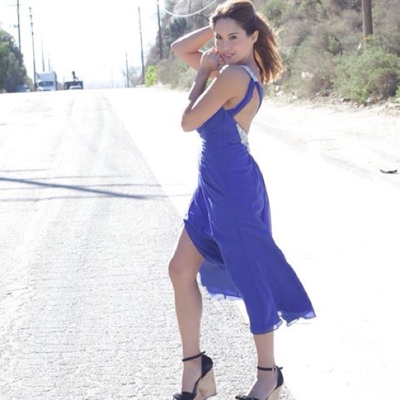 One shoulder gown backless