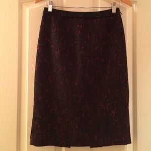 Elie Tahari black and red tweed lined skirt