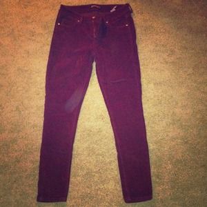 Crimson velvety jeans SOLD