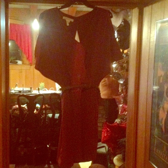 BCBGeneration Maroon Open Back Dress!