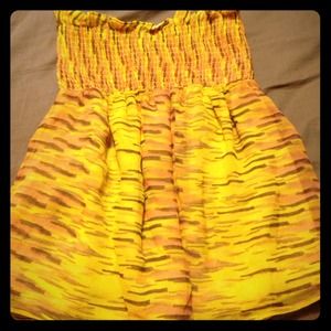 Express yellow tube top shirt