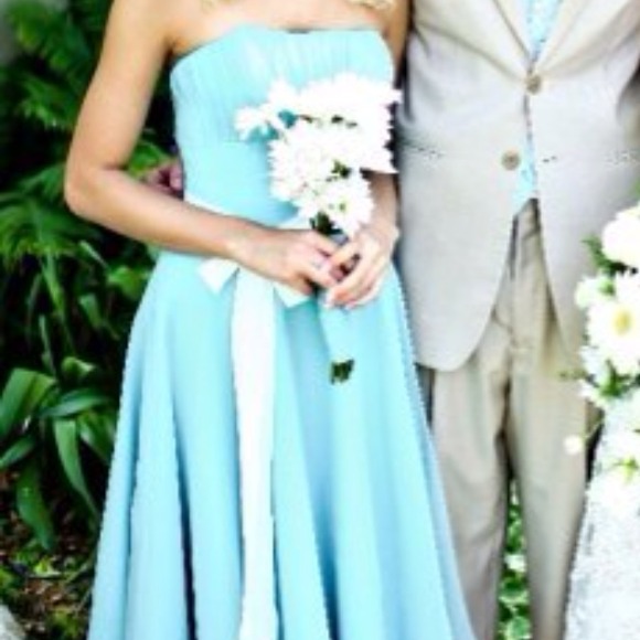 Mori Lee bridesmaid aqua mint dress size 1/2