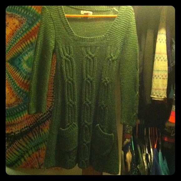 Olive Green Sweater Dress