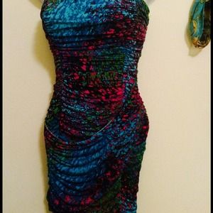 Colorful strapless dress