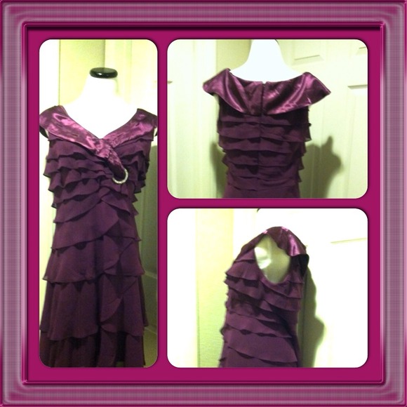 Cute Chiffon Cocktail Dress💋 in eggplant NWOT