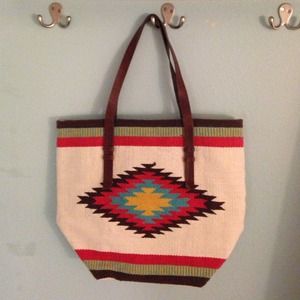 Aztec Knit Beach Bag