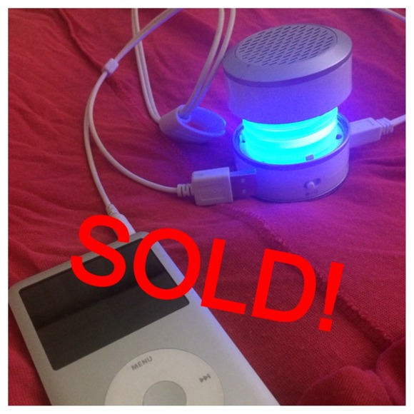 Mini iHome speaker. Works great!