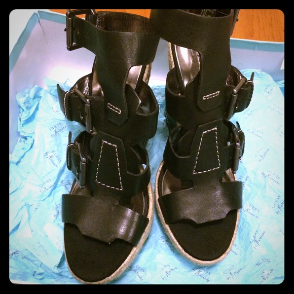 Marciano Wedge Sandal -black size 7