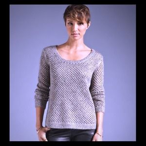 Splendid knit metallic high low sweater xs