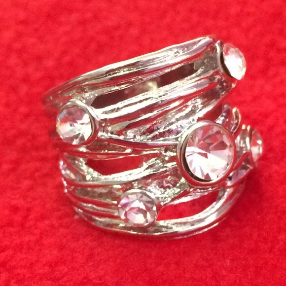 Silver with Rhinestones Ring - Picture 2 of 3