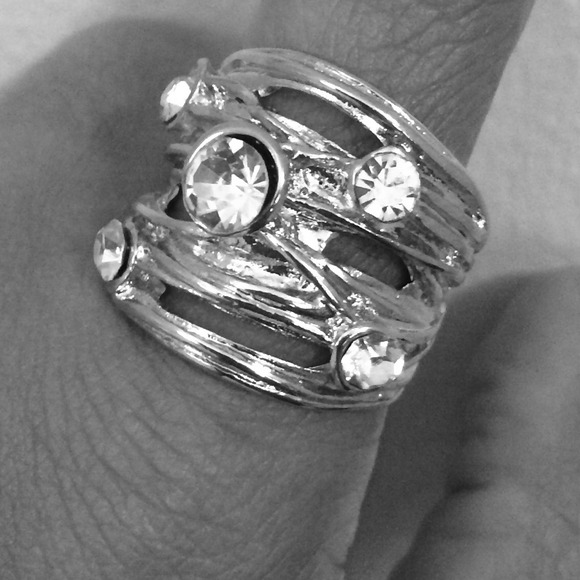 Silver with Rhinestones Ring - Picture 3 of 3