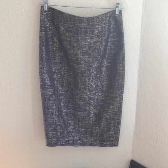 ASOS dark green and silver midi skirt