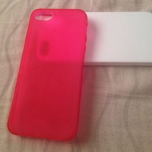 TPU hard silicon hot pink iphone 5 case