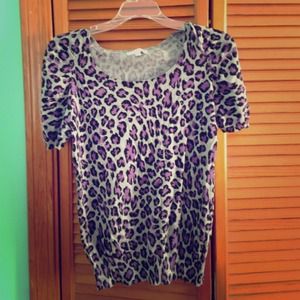 Purple Leopard Print Shirt