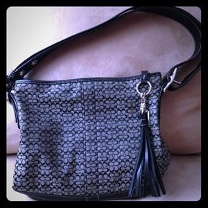 COACH grey & black hobo bag