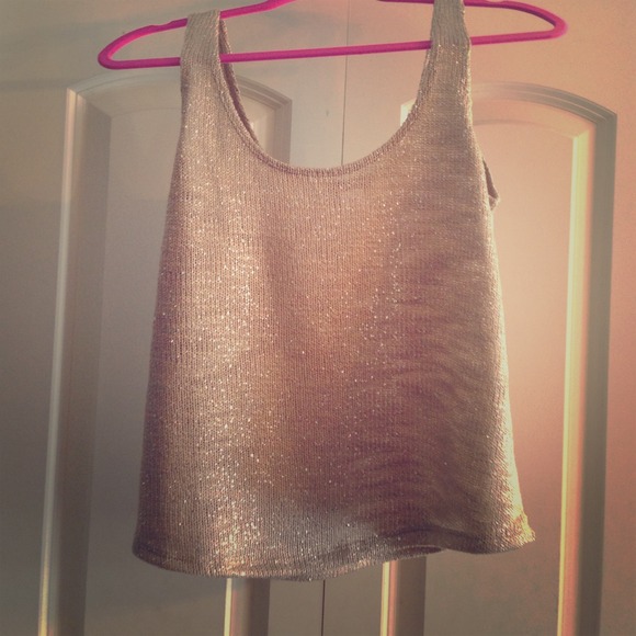 Metallic Cream Knitted Tank