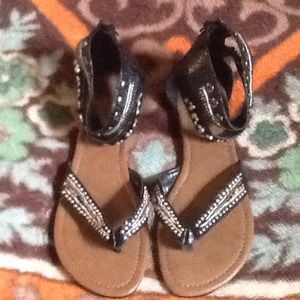 Black with silver studs and bronze color beads