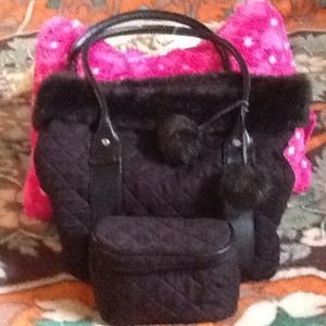 Black bag with makeup case