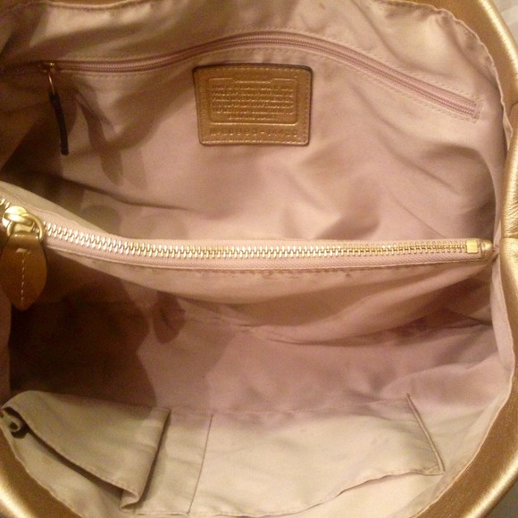 SOLD Coach Gold Tote - Picture 2 of 4