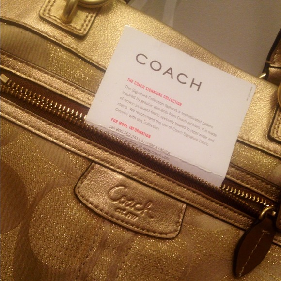 SOLD Coach Gold Tote - Picture 4 of 4