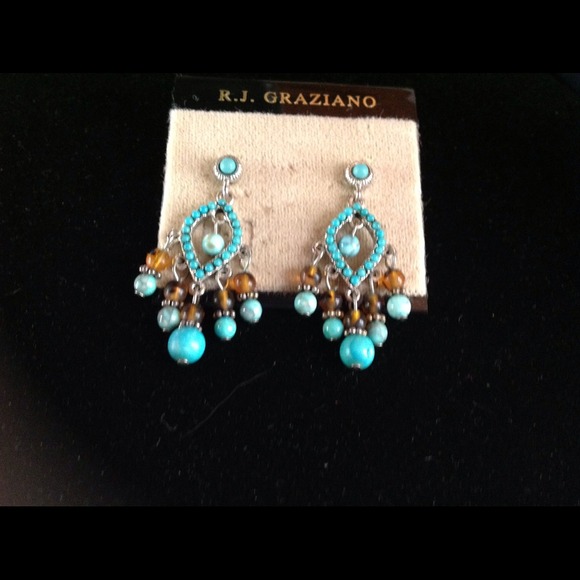 R.J. Gaziano Jewelry - R.J. Graziano genuine e turquoise & amber earrings R.J. Gaziano Jewelry - R.J. Graziano genuine e turquoise & amber earrings