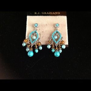 R.J. Gaziano Jewelry - R.J. Graziano genuine e turquoise & amber earrings R.J. Gaziano Jewelry - R.J. Graziano genuine e turquoise & amber earrings