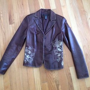 Brown leather jacket