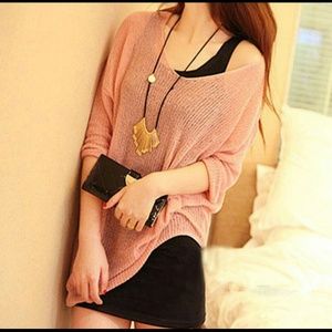 Pink Oversized Knit Sweater