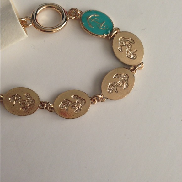 Teal-gold epoxy anchor bracelet - Picture 4 of 4