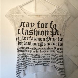 Adorable Pray for Fashion Lace Top
