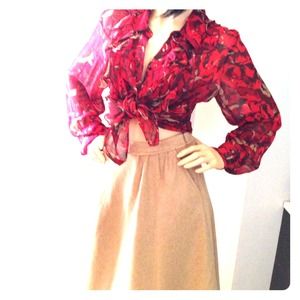 Oscar de la Renta silk top or Ban Rep wool skirt